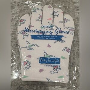 Benefit Moisturizing Gloves - White with Pink and Purple Accents
